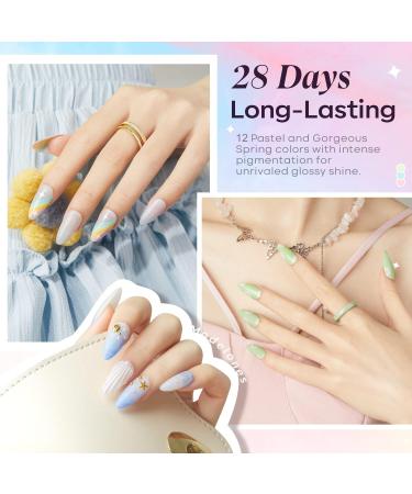 Modelones Gel Nail Kit - 12 Colors Pink Polish Set with 48W Lamp & Top Coats - Buy Online on SooperMarket.com