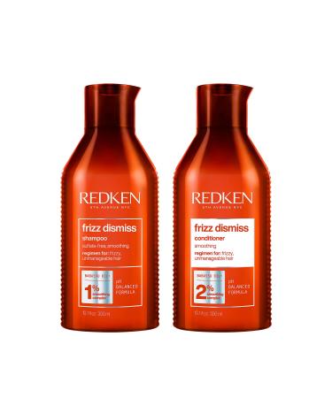 REDKEN Frizz Dismiss Shampoo & Conditioner Set | For Frizzy Hair | Smooths Hair & Manages Frizz | Sulfate Free Shampoo & Conditioner 10.1 Fl. Oz (Pack of 2)