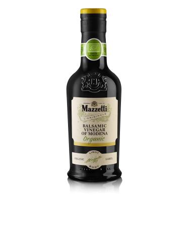 Mazzetti Balsamic Vinegar of Modena Organic Label. Light and zesty. Perfect for splashing on salads. Made in Italy Black Organic Balsamic Vinegar 250 ml (Pack of 1)