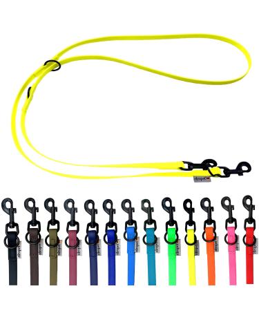 Biothane dog linen black hook adjustable for small dogs / large dogs 2m / 2.40m / 2.80m / 3.50m / 5m (neon yellow 5m x 9mm) 5m x 9mm neon yellow