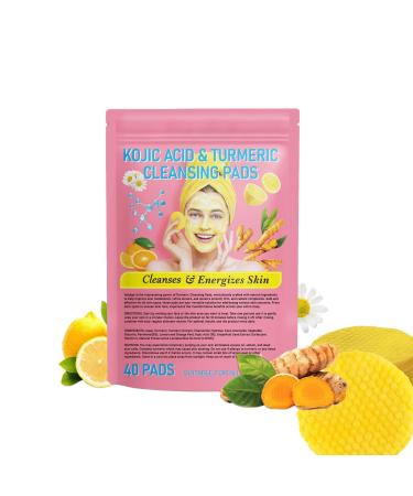 Kojic Acid and Turmeric Pads Turmeric Kojic Acid Cleansing Pads Face Turmeric & Kojic Acid Pads Turmeric Exfoliating Foaming Pads Exfoliating Cleansing Pads for All Skin Types