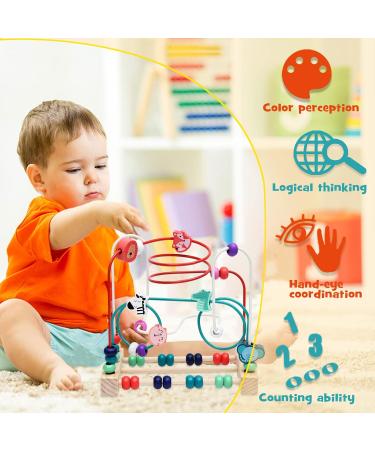 Shop Atoylink 2-in-1 Montessori Toys - Wooden Abacus & Labyrinth for Fine Motor Skills | Perfect Educational Gift for Kids 1-3 Years - Buy Online on SooperMarket.com