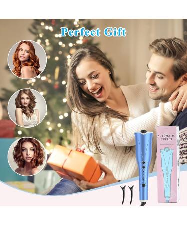 Auto Hair Curler with Large Rotating Barrel, 4 Temps, 3 Timer Settings - Blue - Buy Online on SooperMarket.com