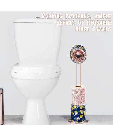 Vitalcozy Reusable Toilet Towels - Absorbent Cotton Kitchen & Bidet Towels | Eco-Friendly Washable Paperless - Pfauen Blossom Design - Buy Online on SooperMarket.com