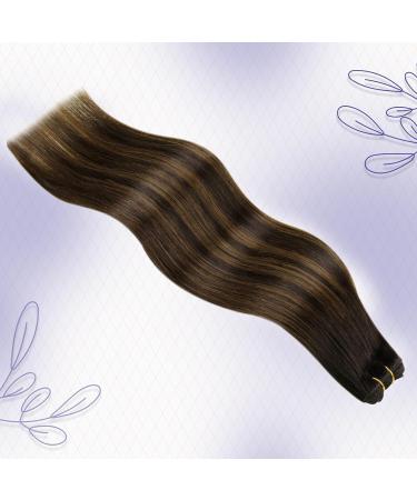 Buy Laavoo 60cm Real Hair Balayage Extensions - Dark Brown Ombre Light Brown Sew-In Weft - 120g #2/8/2 - Premium Quality Hair Extensions - Buy Online on SooperMarket.com