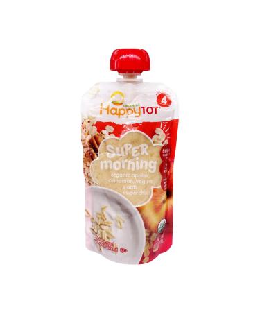 Happy Family Organics Happytot Super Morning Stage 4 Organic Apples Cinnamon Yogurt & Oats + SuperChia 4 oz (113 g)