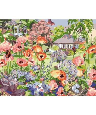 LWZAYS Flower Paint by Numbers  Paint by Numbers for Adults Kids Beginner  Adult Paint by Number DIY Without Frame Oil Painting Paintworks Room D cor 16X20 Inch House