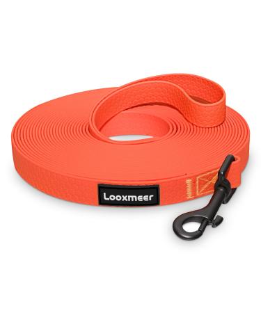 Looxmeer tow lines for dogs 3m /5m /7m /10m /15m /20m /30m rubberized dog leash for small medium -sized dogs practice lines neon orange 30m neon orange