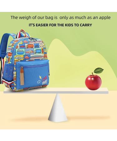 Willikiva Cartoon Bus Kindergarten Backpack with Leash | Waterproof Preschool Toddler Backpack for Boys and Girls (Car) - Buy Online on SooperMarket.com