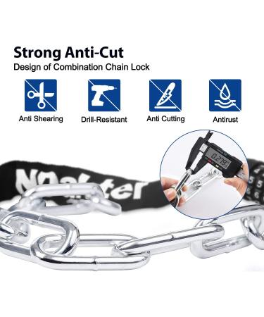 NDakter 5-Digit Combination Bike Chain Lock - Heavy Duty Anti-Theft Security for Bicycle, Scooter, Motorcycle - 3.2 ft Long - Resettable - Black - Buy Online on SooperMarket.com