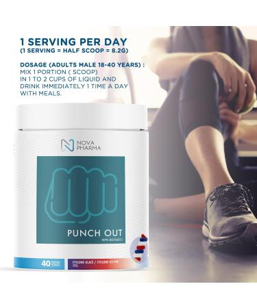 Nova Pharma Punch Out Pre Workout Powder L-Carnitine and Antioxidant-Rich Pre Workout Supplement Boost Stamina and Endurance for Gym Training and Workouts - 40 Servings (Ice Pop) Cyclone Ice Pop - Buy Online on SooperMarket.com
