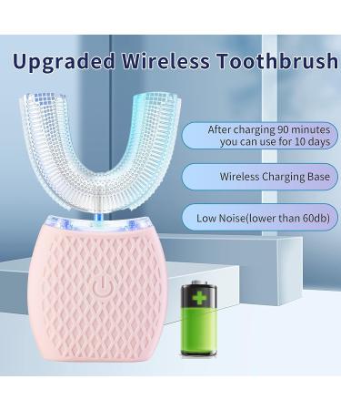 Ksoia Ultrasonic Electric Toothbrush | Oral Cleaning | IPX7 Waterproof | Wireless Charging | LED Light | U-Shaped Brush Head | Pink - Buy Online on SooperMarket.com