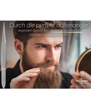 High-Precision Pointed Tweezers for Hair Plucking - Ergonomic Ribbed Handle | International Shipping Available - Buy Online on SooperMarket.com