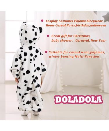 Doladola Unisex Baby Toddler Romper Jumpsuit | Hooded Cartoon Sleepsuit | 12-18 Months | Snow Leopard Print - Buy Online on SooperMarket.com