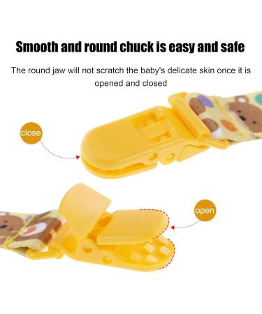 Baby Pacifier Chain Set - 3 BPA-Free Fabric Clips for Girls & Boys | Fits Most Pacifiers & Teething Toys | Includes 3 Silicone Rings - Buy Online on SooperMarket.com