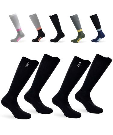 CFA V2 Quality compression socks for men and women - ideal for running gym cycling muscle recovery or workouts - Sustainable Danish Design M 2 Pairs -Schwarz