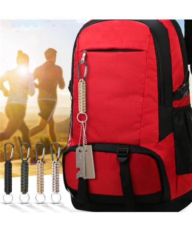 5-Piece Paracord Key Rings with Carabiner Hook | Ideal for Cycling Mountaineering Camping & Outdoor Activities - Buy Online on SooperMarket.com