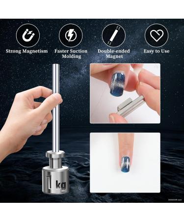 Cat Eye Nail Magnet Set - 5 Pcs Double Ended Strong Magnets for 3D Gel Polish | DIY & Salon Use - Buy Online on SooperMarket.com