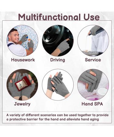 Lilbitty Cotton Gloves for Dry Hands - 3 Pairs Moisturizing Overnight Gray Gloves for Soft Skin - Buy Online on SooperMarket.com