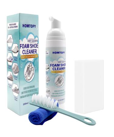 MEIEGOU Shoe Cleaning Kit Shoe Cleaner(with Brush Towel and Sponge) White Trainer Cleaner for sports leather and casual shoes Shoe Whitener- 100ml