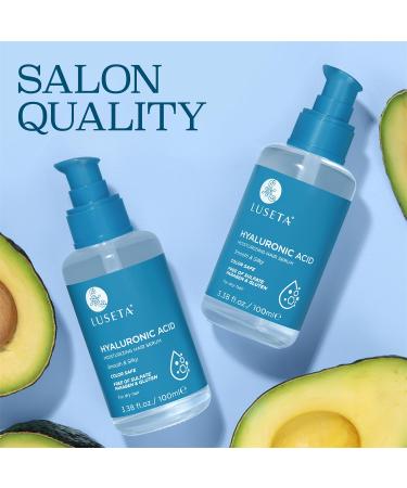 Luseta Hyaluronic Acid Hair Serum for Dry Hair - Moisturizing Oil with Avocado Argan Oil & Shea Butter | 3.38oz - Buy Online on SooperMarket.com