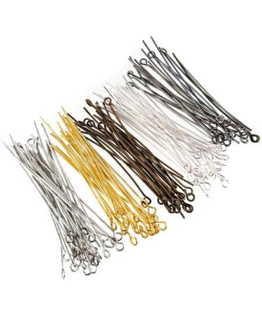 Solid Brass Eye Pins Findings for Jewelry Making - Mixed Color Assorted 50mm x 21 Gauge - Buy Online on SooperMarket.com