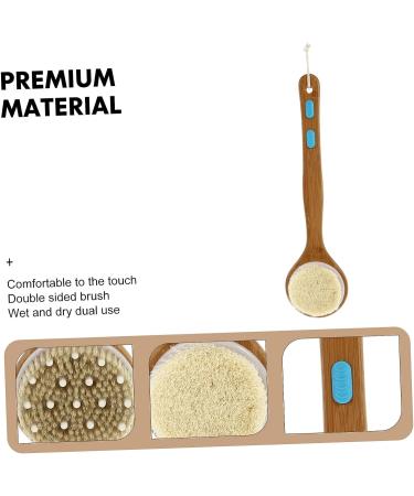 BCOATH Bamboo Handle Bath Cleaner Brush - Double-Sided Scrubber for Shower and Body Scrubbing - Buy Online on SooperMarket.com