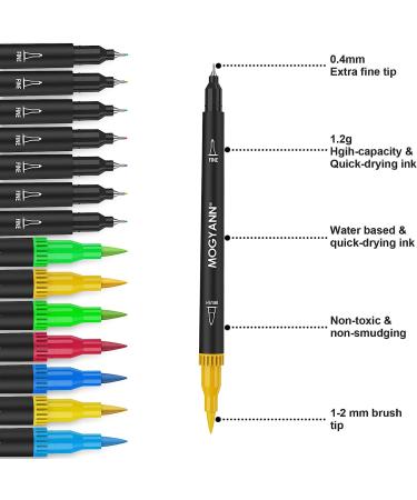 Mogyann Markers for Adult Coloring 72 Coloring Pens Dual Tip Brush Markers for Coloring Books 72 Black - Buy Online on SooperMarket.com