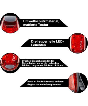 Dorlle LED Safety Light Set - Flashing Clips for Running & Child Safety - School Satchel & Sports Backpack with Bracelet - Ideal for Pets - International Shipping - Buy Online on SooperMarket.com