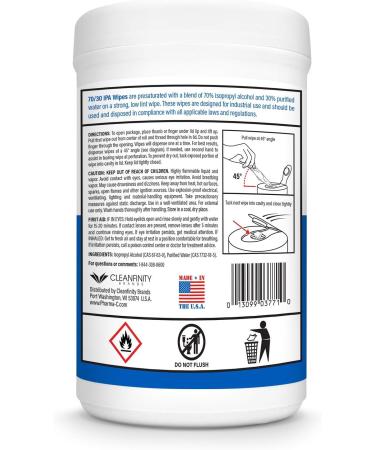 Pharma-C 70% Isopropyl Alcohol Wipes 175 Wipes - Industrial-Strength IPA Wipes with Moisture Lock Lid Made in USA - Buy Online on SooperMarket.com