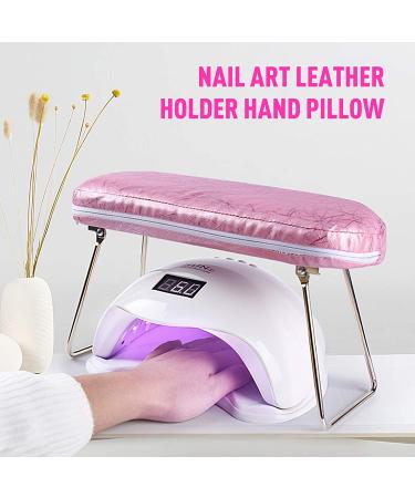 AORAEM Nail Arm Rest Cushion with Bracket - Plum Pink Hand Pillow for Manicures and DIY Nail Art - Buy Online on SooperMarket.com