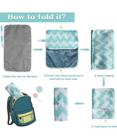 Portable Baby Changing Mat - Waterproof Foldable Travel Urinal Pad - 60x35cm - Blue - Buy Online on SooperMarket.com