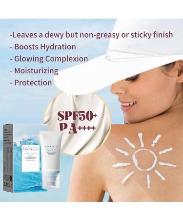 Centella Sunscreen SPF 50 PA++++ Calming Moisture Daily Sunscreen SPF 50 Centella Water-Fit Sun Serum Korean Sunscreen with No White Cast Sunscreen Korean Skincare for UV Defense Non-Greasy Sun Cream - Buy Online on SooperMarket.com