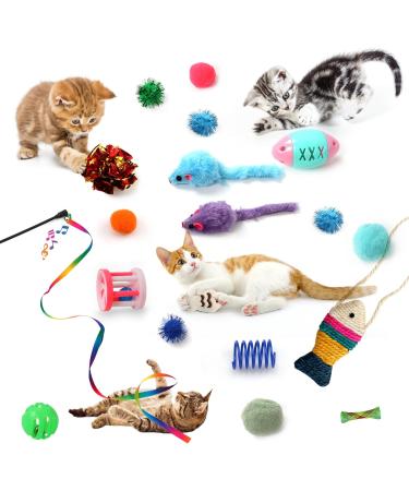 QUOZUO Cat Toys Kitten Toys Assortments 26 Packs Hanging Interactive cat Toys for Indoor Cats Cat Wand Toy Cat Feather Toys Cat Balls Cat Mouse Toy - Buy Online on SooperMarket.com