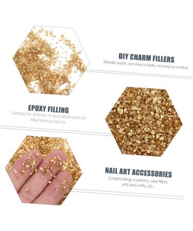 WOONEKY 1 Glass in Bulk DIY Crafts Bulk Epoxy Resin Mini Wooden Decorations Vintage Glass Vintage Bud Irregular Glass Glitter Manicure Fillers Bulk Chips Accessories Nail 0.5X0.3cm Golden - Buy Online on SooperMarket.com