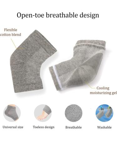 Moisturizing Heel Socks with Soft Gel Lining - Reusable Foot Moisturizer for Dry Cracked Feet - Pack of 2 - Buy Online on SooperMarket.com