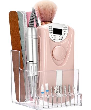 Folpus 3 Rows 10 Holes Nail Drill Bits Holder Transparent Desk Organizer for Salon Nail Drill Bit - Buy Online on SooperMarket.com