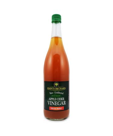 Apple Cider Vinegar with The Mother - Raw and Unfiltered - 1 Litre Glass Bottle - 35.2 fl. oz. - 1000ml