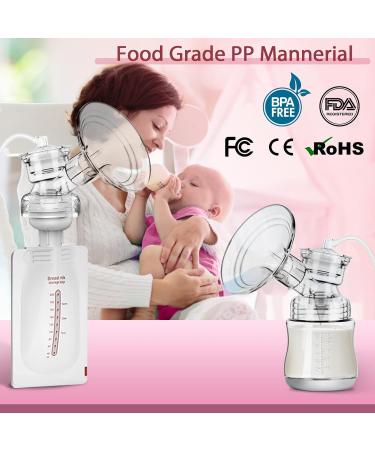 Double Electric Milk Pump - Pain-Free Silicone Breast Pump with 10 Storage Bags & Adapter - Rechargeable Portable Strong Suction (Rosa LU-01-B) - Buy Online on SooperMarket.com