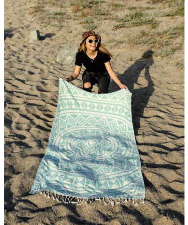 Sand Cloud Large Turkish Beach Towel - Sand Free - 100% Organic Turkish Cotton Yarn - Quick Dry Towel for Beach  Picnic Blanket or Throw - As Seen on Shark Tank - Mandala (Mint) Mandala (Mint) Regular - Buy Online on SooperMarket.com