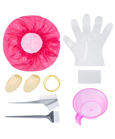 eBoot Hair Coloring Dyeing Kit Hair Dye DIY Tool, Dye Brush Comb Mixing Bowl Ear Caps Shower Cap Disposable Gloves Cape and Elastic