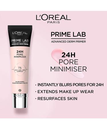 L'Or al Paris Pore Minimiser Primer Advanced Derm Primer Blurs Pores Resurfaces Skin Matte Finish 24H Wear Prime Lab 30ml 30 ml (Pack of 1) Pore Minimiser - Buy Online on SooperMarket.com