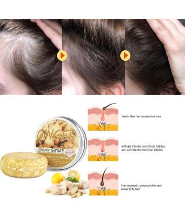 Organic Ginger Hair Regrowth Shampoo Bar - 2pcs 65g | Promotes Hair Growth & Anti-Hair Loss | Natural & Organic Ingredients - Buy Online on SooperMarket.com