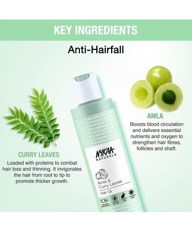 Nykaa Naturals Amla & Curry Leaves Hair Oil - Prevents Hair Loss, Strengthens Roots - 100% Natural, Sulphate Free - 200ml - Buy Online on SooperMarket.com