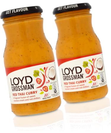 Loyd Grossman Thai Red Curry Cooking Sauce 350g Jar - Authentic Red Curry Sauce - Buy Online on SooperMarket.com