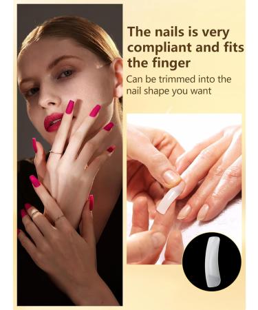 Deciniee Acrylic Nail Kit - 1000 Clear & Natural Fake Nails for French Manicure - 10 Sizes Extension Tips with Box - Women's Press on Coffin Nails - Buy Online on SooperMarket.com
