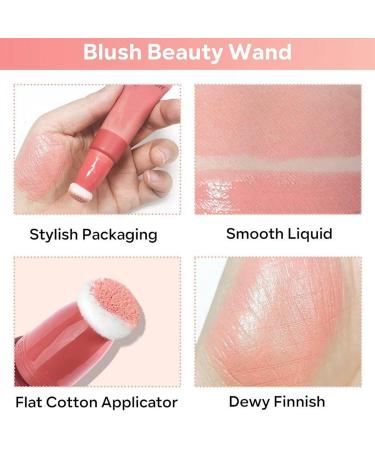 HERBENJOY Liquid Blush Beauty Wand Cream Blush - Long Lasting & Lightweight | Cheek Makeup with Cushion Applicator (03) - 1 ml - Buy Online on SooperMarket.com