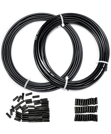 Farbetter Bicycle Brake Cable Housing and Bike Shifter Cable Housing Kit, 50ft (4mm x 25ft +5mm x 25ft) Including 80 PCS Cable End Caps