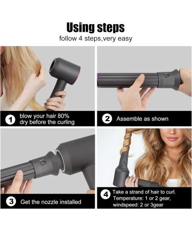 1.6 Inch Long Hair Curling Barrels for Dyson Airwrap Styler HS05/HS01 - Compatible Attachment Parts for Versatile Hair Styles - Buy Online on SooperMarket.com