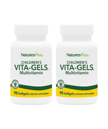 Natures Plus Children s Vita-Gels Multivitamin Natural Orange Flavor - 90 Softgels Pack of 2 - Gluten Free - 180 Total Servings